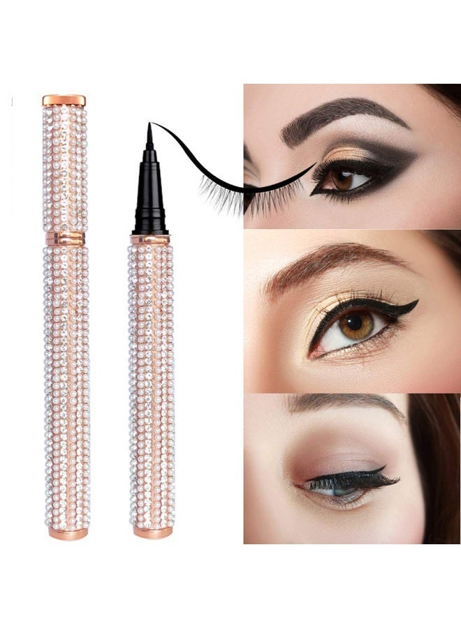 Eyeliner Soft Smooth Eyeliner Pen Waterproof Quick Dry Long Lasting Non-blooming Eyeliner,Use Warm Water to Remove Eyeliner Without Worrying about Pigmentation (Black, 1 piece) - Image 2